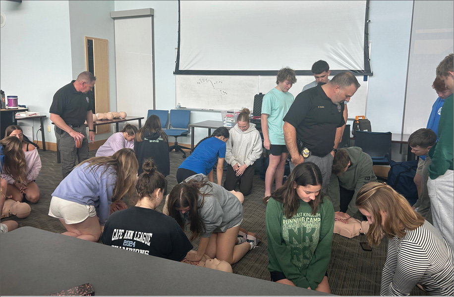 Over 100 students learn hands-on CPR, AED and choking response training