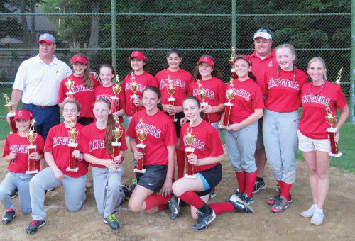 IN AN exciting finish to a great game and a great season, the Major League Angels edged the Orioles in the final game of the season, 11-10, to take home the title. The game featured excellent defense, strong pitching, and timely hitting culminated by an exciting walk off hit for the champion Angels. Both teams showed great resilience and exhibited that “never say die” attitude. Wakefield Little League would like to acknowledge both coaching staffs for a tremendous job of developing the softball skills of these fine young girls off the field. Wakefield softball is looking bright for the future and Wakefield Little League is helping pave the way. Thank you to all involved. The members of the team included Alexandra Bernardinelli, Abigail Coughlin, Isabella D'Ambrosio, Alessandra Fiorino, Kyleigh Flannigan, Pamela Janiehs, Abigail Murdocca, Jordyn Pugsley, Charlotte Rossicone, Sophia Rossicone, Bridget Santos and Brooke Wallace. The coaches were Brett Rossicone, Karen Pugsley and Butch Coughlin.