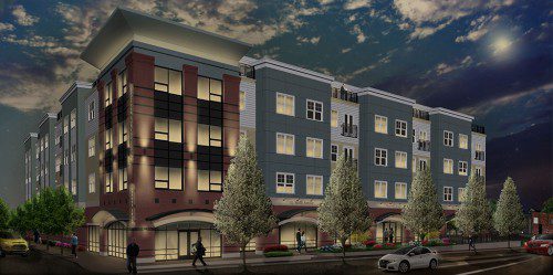 THIS FIVE-STORY, mixed-use condominium building will be constructed by the Maggiore Companies at 175 North Ave. in the next year. There will be 60 residential units with retail on the ground floor. The Zoning Board of Appeals approved permits and variances last week related to the project.