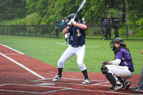 JUNIOR Cooper Marengi belted a three-run home run during the third seeded baseball team’s 10-6 win over sixth seed Shawsheen Tech in the Division 3 North quarterfinals on Monday. (Dan Pawlowski Photo)